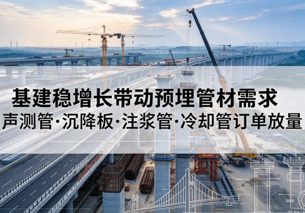 阜阳基建稳增长带动预埋监测管材需求，声测管、沉降板、注浆管订单持续放量